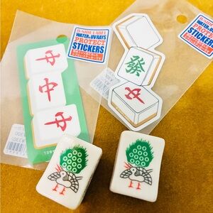 Japanese Mahjong goods, stickers, chopstick rest
